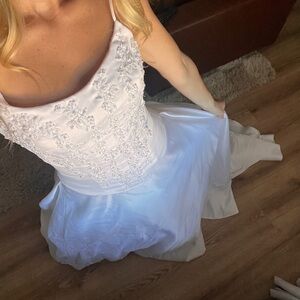 Vintage wedding dress corset with beading